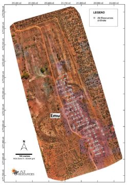 Aerial imagery of the Emu deposit site from the recent drone survey by Minecomp at Bottle Creek.