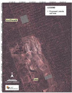 2 Laterite zones to be drilled at Emu and Southwark