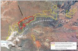 Outline of the Mineral Resource area versus the historic mineralised area defined by Uranerz.