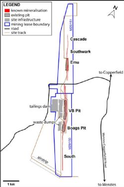 Site layout at Bottle Creek