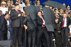 President of Venezuela being attacked by weaponised drones