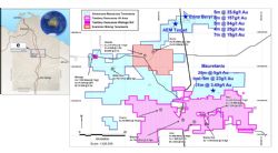 Emmerson Resources 100% owned Tennant Creek project (blue)
