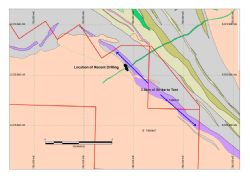 Kat Gap plan view showing strike length to be tested in follow up drilling