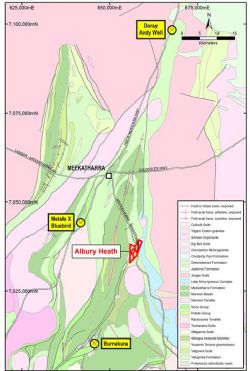 Location, Albury Heath Project, WA (regional geology after DMIRS).