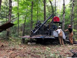 Diamond Core Drill Rig setting up at the Panache Project