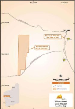 Wiluna West Gold Project location 40km west of Wiluna
