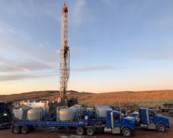 Capstar #311 Rig on location performing surface cement job