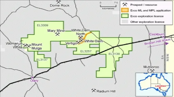 White Dam Gold Project Location Map