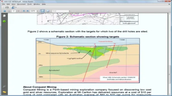 Schematic section showing targets