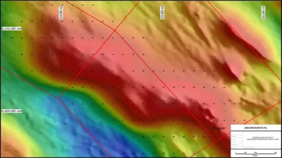 Broads Dam Project - Magnetic Anomalies and Auger Geochemistry drill hole locations, June 2009.
