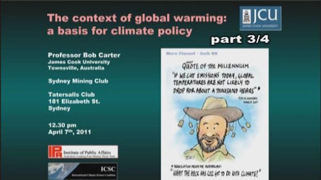 VIDEO: Professor Bob Carter Speaks About Climate Change Policy and Carbon Dioxide Taxation at The Sydney Mining Club (Part 3)