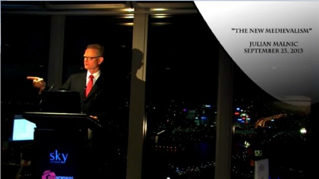 Julian Malnic Presents to Investors on "the New Medievalism" at Sydney Sky Tower