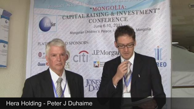 VIDEO: Hera Holding General Manager Peter J. Duhaime Speaks With Frontier Securities at Mongolia: Capital Raising and Investment Conference