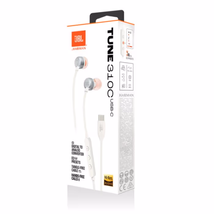 Écouteur Filaire JBL T310C USB-C -Blanc 7