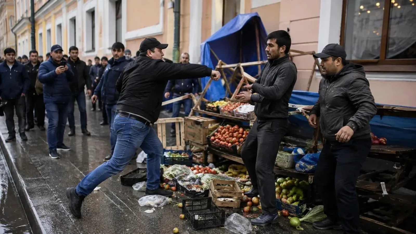 Sankt-Peterburgda migrant savdogar va mahalliy fuqaro o‘rtasida nizo yuz berdi