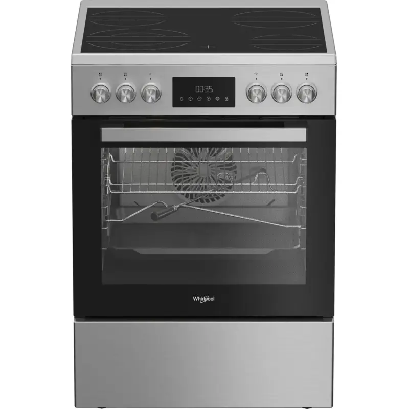 Whirlpool Free Standing Vitro Ceramic Cooker 60cm Inox WR60 EV520207 XME