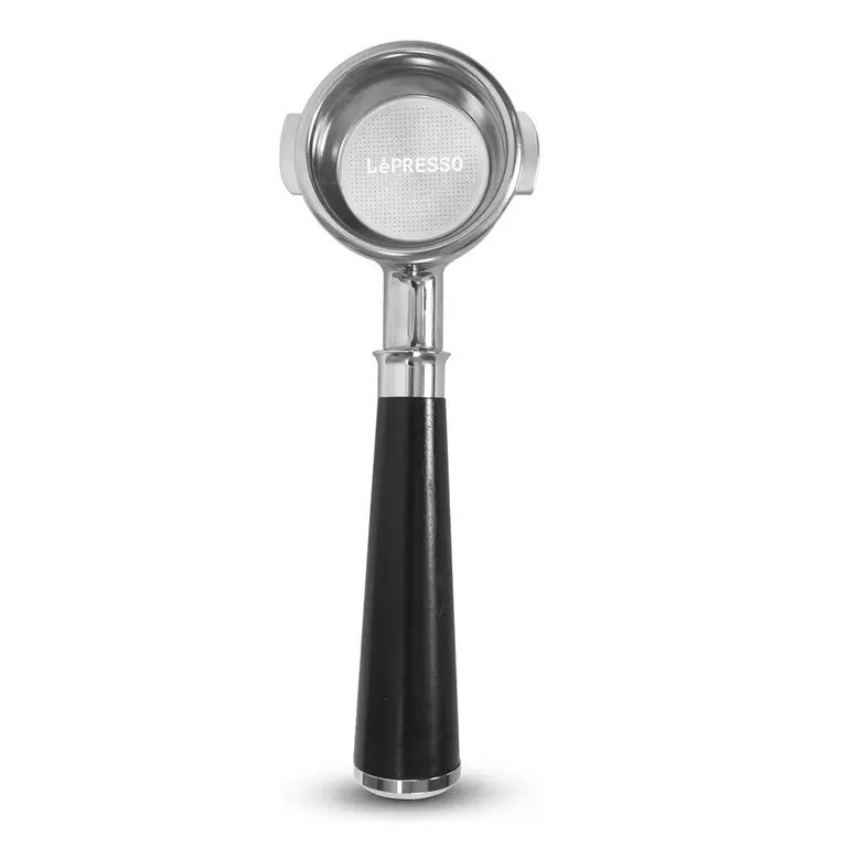 LEPRESSO BOTTOMLESS PORTAFILTER WITH WOOD HANDLE 58MM LPCFFBP0083BK