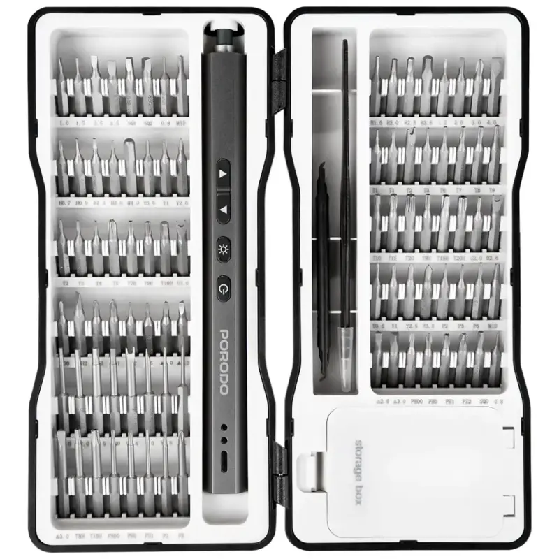 PORODO TECHFIX 97‑IN‑1 ELECTRIC SCREWDRIVER KIT - BLACK PDGTE970BK