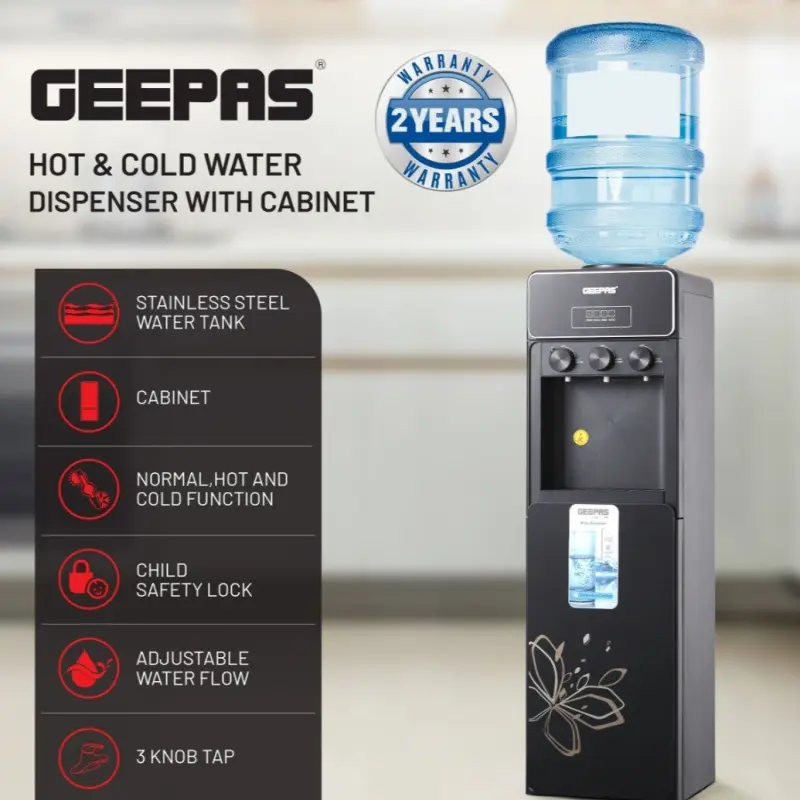 GEEPAS WATER COOLER 3 TAB WITH CABINET GWD17038