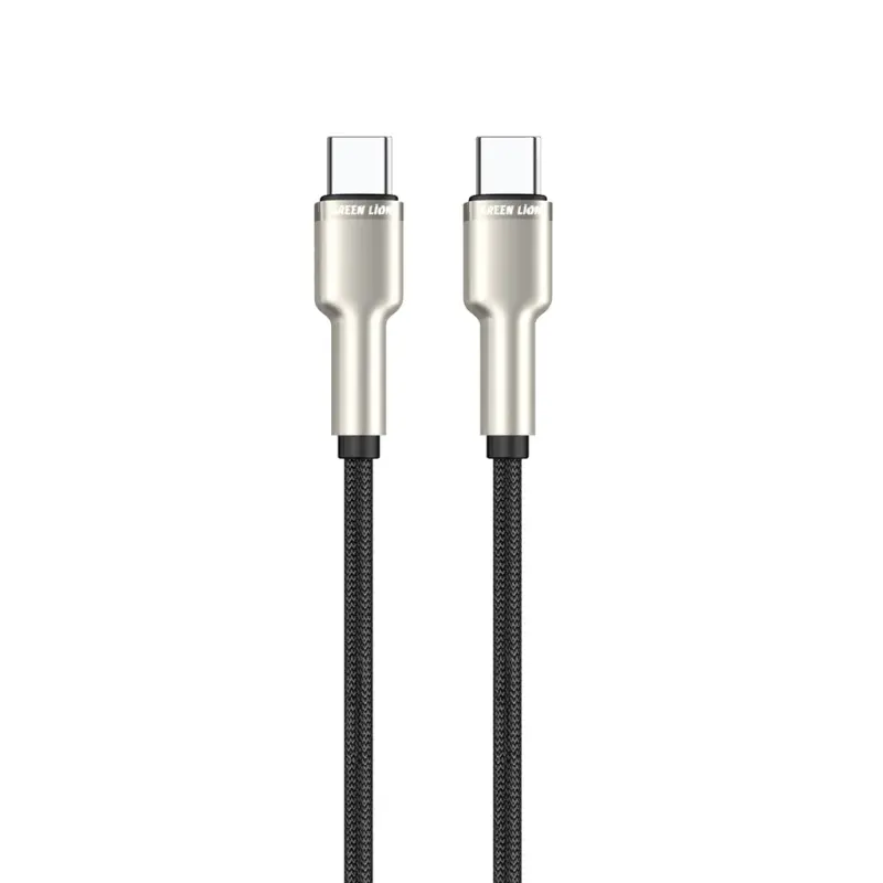 GREEN LION USB-C TO USB-C BRAIDED CABLE - BLACK GN60BRC2CBK