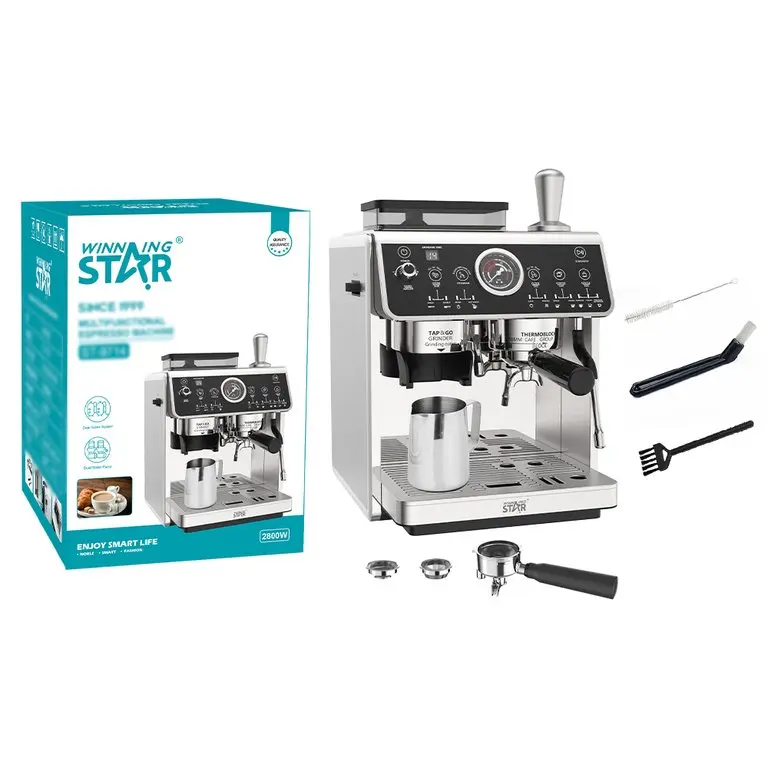 WINNING STAR COFFEE MACHINE SEMI-AUTOMATIC 20 BAR 2.7L 2800W ST-9714 MADE IN CHINA ( 1 YEAR WARRANTY )
