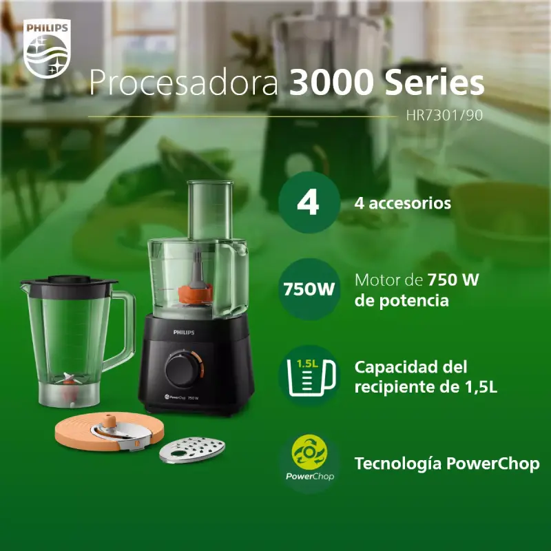 PHILIPS FOOD PROCESSOR 750 W 1.5 LTR HR7301/90 MADE IN CHINA ( 2 YEARS WARRANTY )