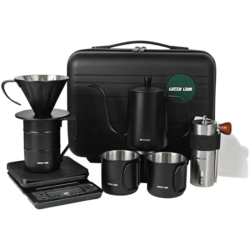 GREEN LION V-60 PRO 7 IN 1 COFFEE MAKER SET BLACK GNV60CMSPRBK