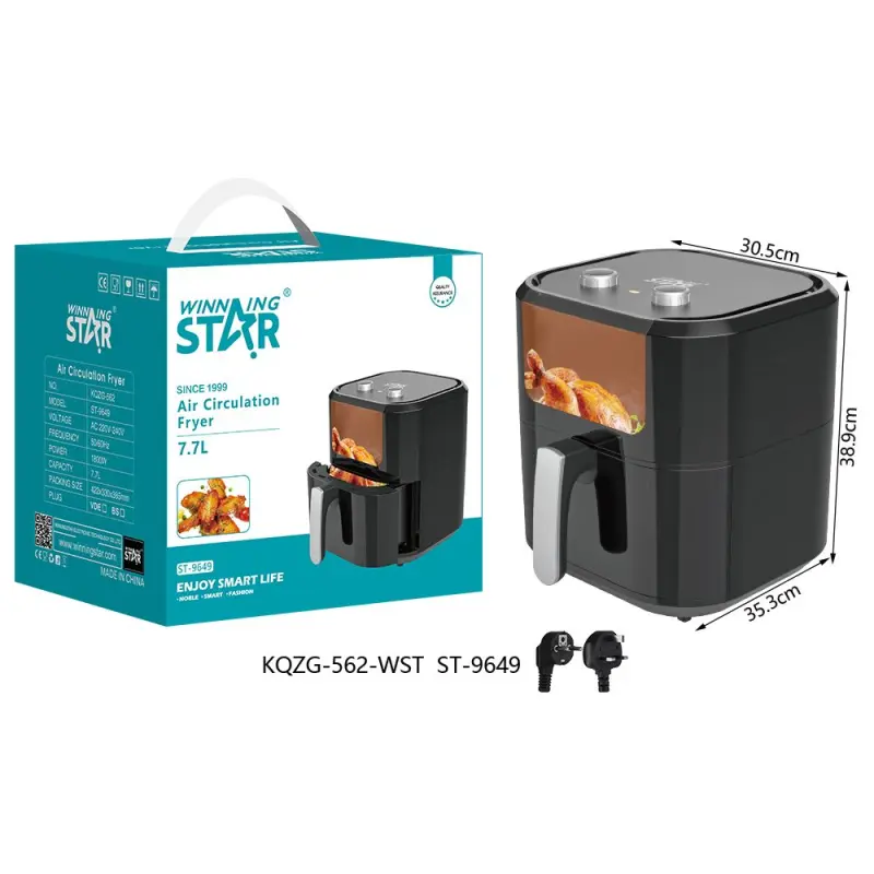 WINNING STAR AIR FRYER 7.7 LTR 1800W ST-9649 MADE IN CHINA ( 1 YEAR FULL WARRANTY )