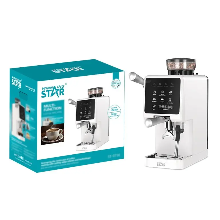 WINNING STAR COFFEE MACHINE WHITE 1840W ST-9736 MADE IN CHINA ( 1 YEAR FULL WARRANTY )