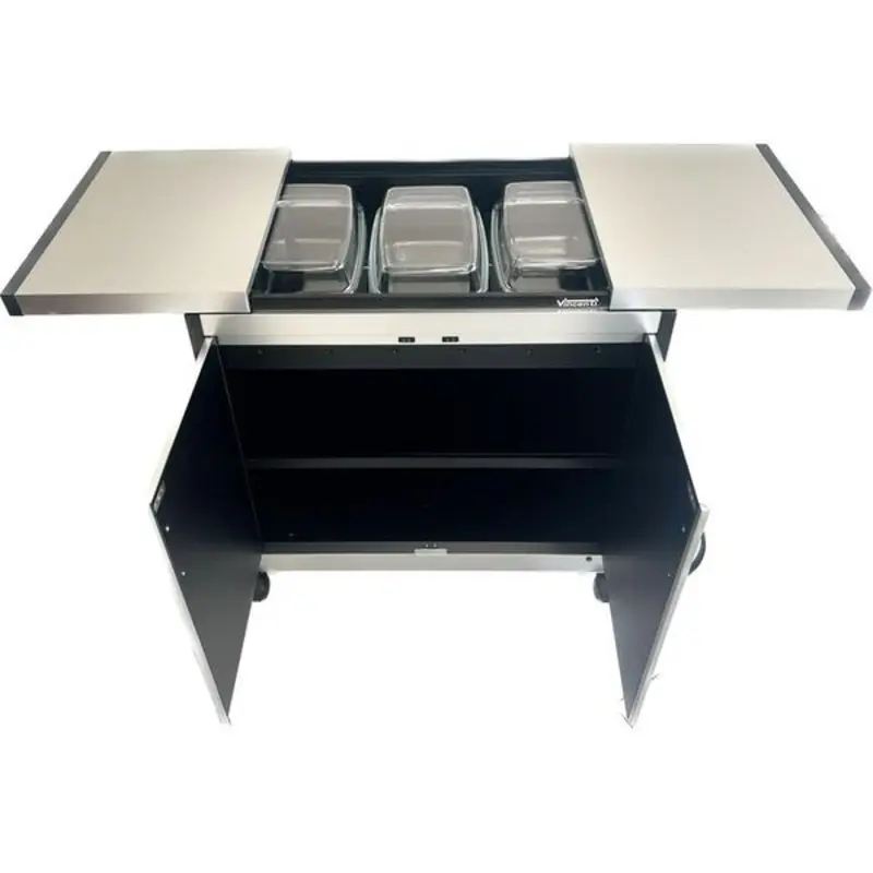 VINCENTI FOOD WARMER 3 DISH TROLLEY SS STEEL VFWT3D/S23