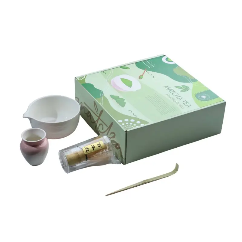 MATCHA BREWING KIT WITH SPOUT - PINK WHITE