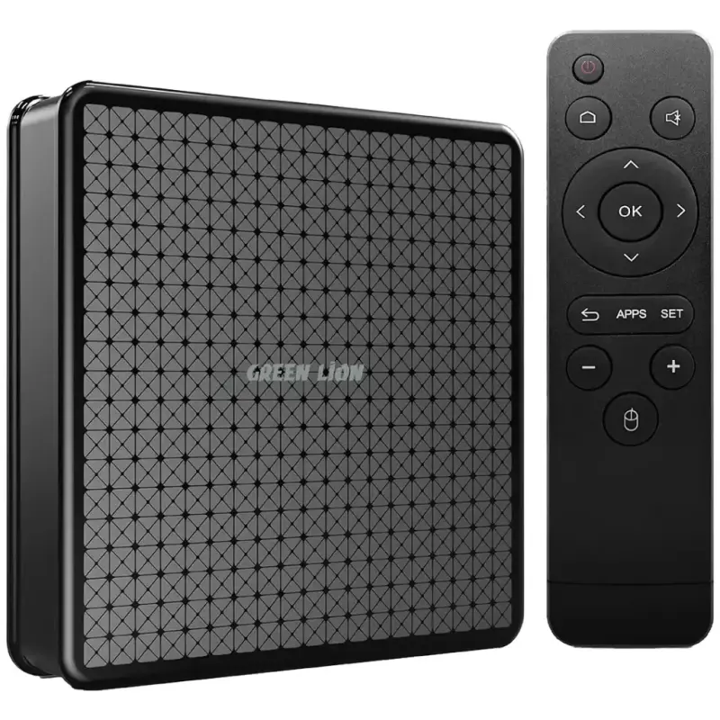 GREEN LION ANDROID TV BOX 4K WITH REMOTE CONTROL - BLACK GNANDTVBOXBK