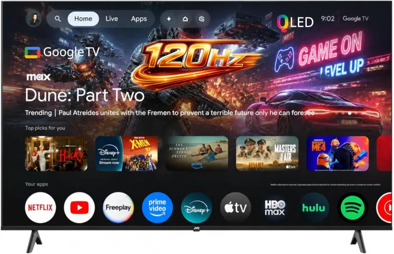 JVC 85 INCH QLED 4K UHD 120HZ GOOGLE TV LT-85NQ7145