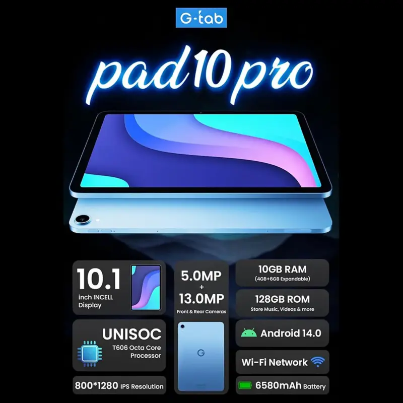 GTAB - PAD 10 6+10/128 GB  PRO NEO