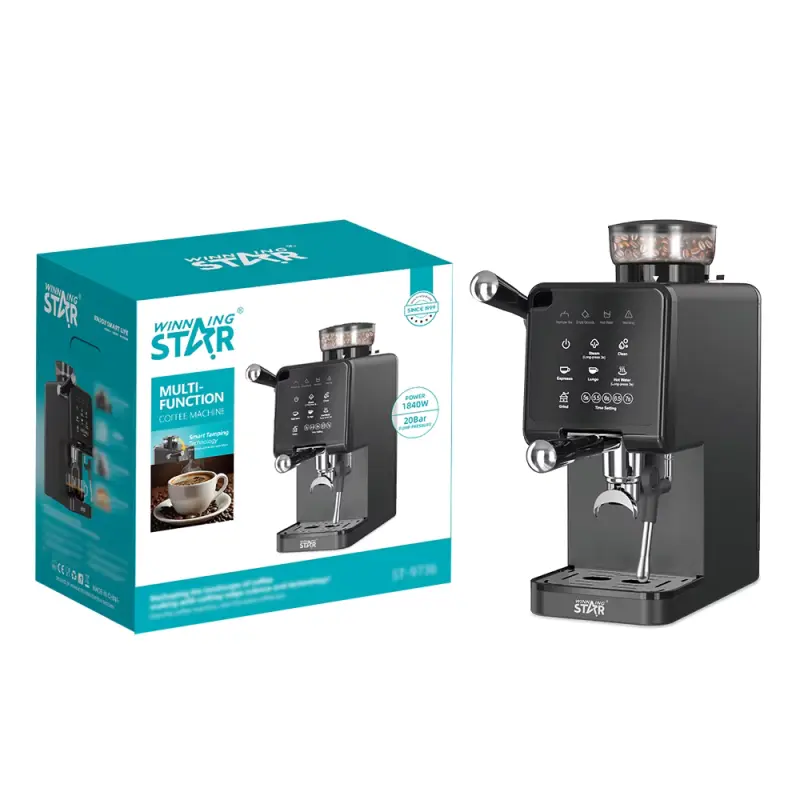 WINNING STAR COFFEE MACHINE BLACK 1840W ST-9736 MADE IN CHINA ( 1 YEAR FULL WARRANTY )