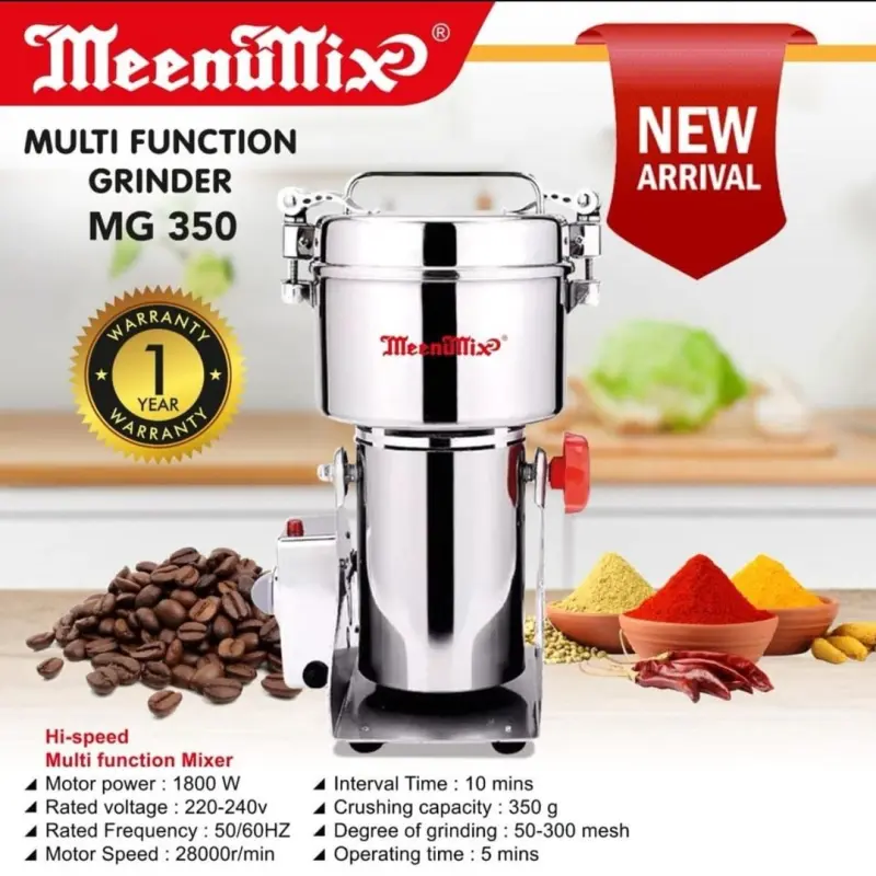 MEENUMIX MULTI FUNCTION GRINDER 1800W 350G MG350G MADE IN CHINA ( 1 YEARS WARRANTY )