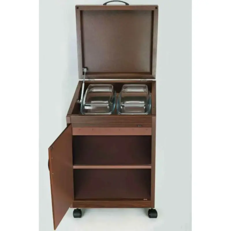 VINCENTI FOOD WARMER TROLLEY 2 DISH,DARK BROWN VFWT2D/DB