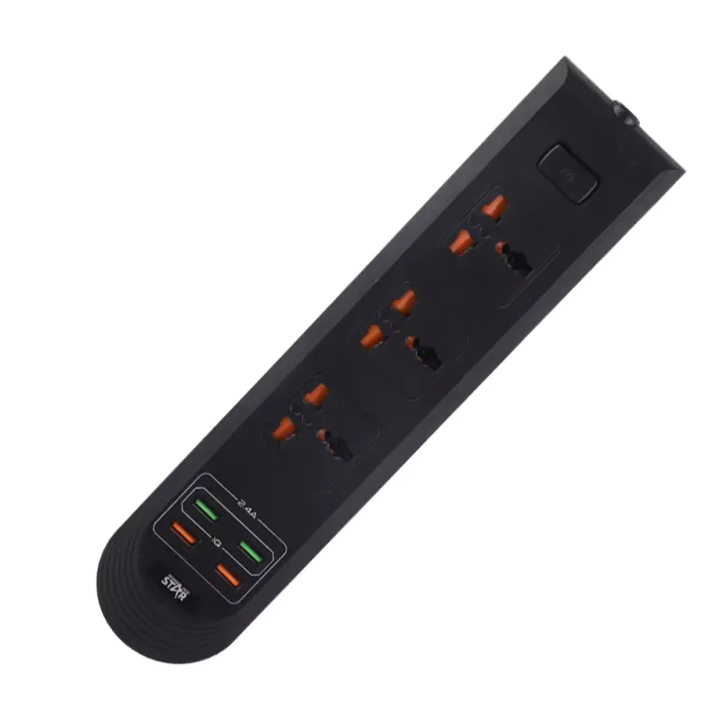 WINNING STAR EXTENSION 3 SOCKET 4 USB PORT 1 TYPE-C PORT 2M ST-4009 MADE IN CHINA ( 1 YEAR FULL WARRANTY )