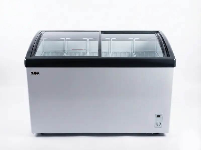 ZEN CHEST FREEZER GLASS DOOR 420L ZCFI420W MADE IN CHINA ( 1 YEAR FULL WARRANTY )
