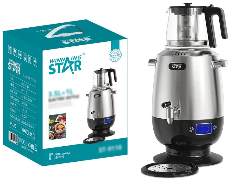 WINNING STAR ELECTRIC TEA KETTLE 3.5L+ 1L 2000W ST-9110 MADE IN CHINA ( 1 YEAR FULL WARRANTY )