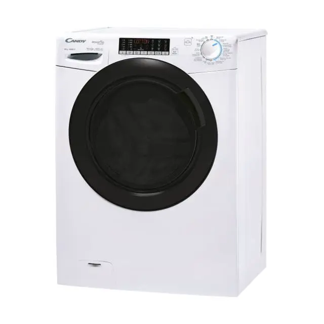 CANDY WASHER FRONT LOAD 10 KG WHITE COLOR 1400RPM BLACK DOOR INVERTER CSO4106TWMB-19 MADE IN CHINA ( 1 YEAR FULL WARRANTY )