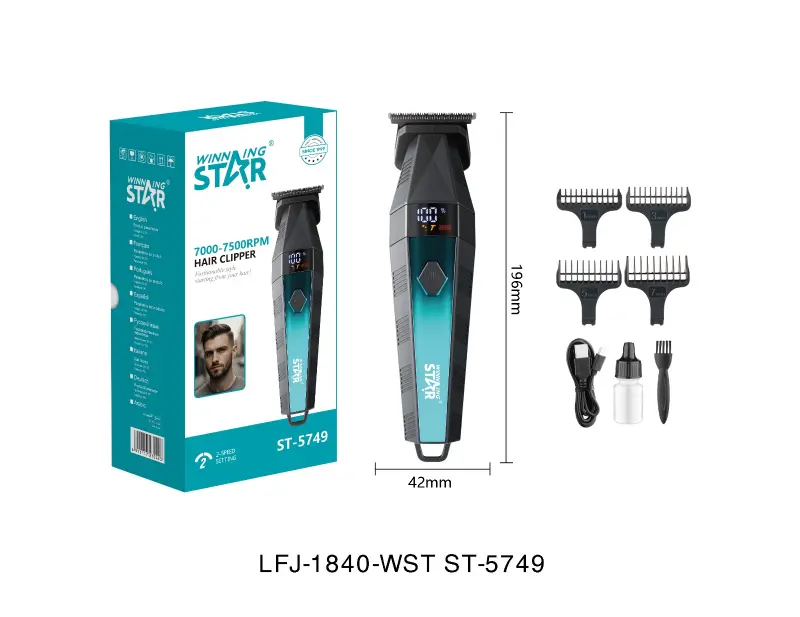 WINNING STAR HAIR CLIPPER CERAMIC BLADE ST-5749 MADE IN CHINA ( 1 YEAR FULL WARRANTY )