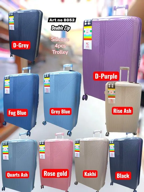 YIQICOOL TROLEY SET 4PCS SILLICONE DOUBLE ZIP 20CM,24CM,28CM,32cm 8052