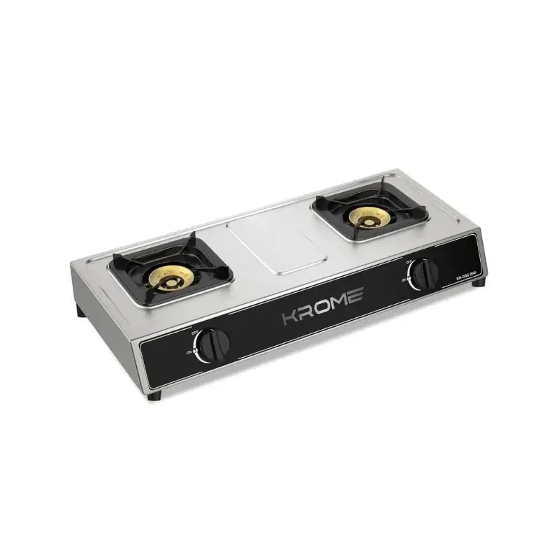 KROME GAS STOVE 2 BURNER BRASS KR-GSC2041