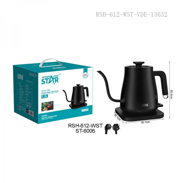 WINNING STAR ELECTRIC KETTLE 1.2L 1500W ST-6006 MADE IN CHINA ( 1 YEAR FULL WARRANTY )