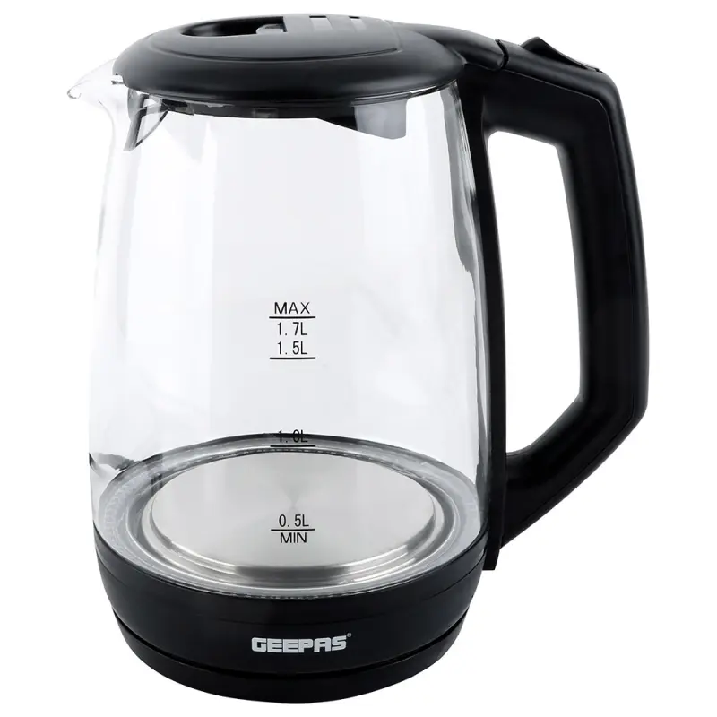 GEEPAS KETTLE 1.8 LTR GLASS  GK 9901 MADE IN CHINA ( 2 YEAR FULL WARRANTY )