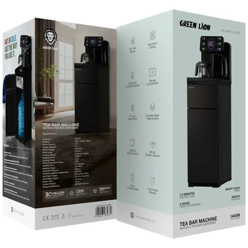 GREEN LION TEA BAR MACHINE WATER AND TEA BAR DISPENSER BLACK 4077321 GNTAGD337DIBK
