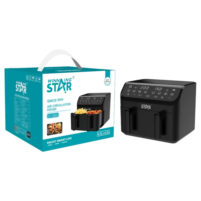 WINNING STAR AIR FRYER 4.5L 2 DOOR 2000W ST-9695 MADE IN CHINA ( 1 YEAR FULL WARRANTY )