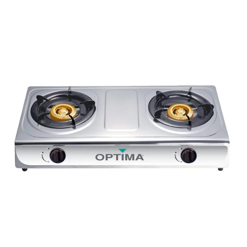 OPTIMA GAS STOVE 2 BURNER STEEL GB 220E MADE IN CHINA ( 1 YEARS WARRANTY )