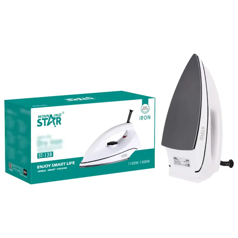 WINNING STAR DRY IRON HEAVY DUTY 1300W ST-138 MADE IN CHINA ( 1 YEAR FULL WARRANTY )